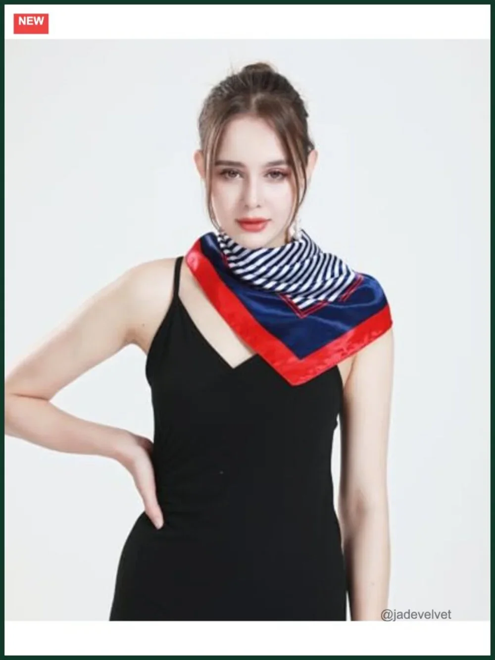 Satin Silk Feeling Square Scarf Head Wrap Kerchief 23.6 inch
